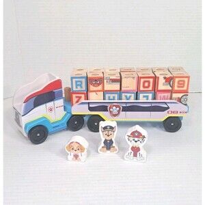 Melissa & Doug PAW Patrol Wooden ABC Block Truck w/ Blocks Toddler Learning Toy